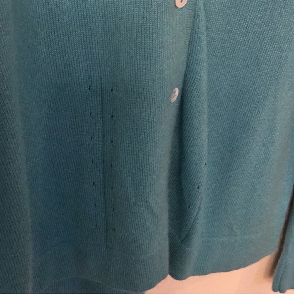 Saks Fifth Avenue Blue Cashmere Cardigan Sweater - Picture 4 of 6